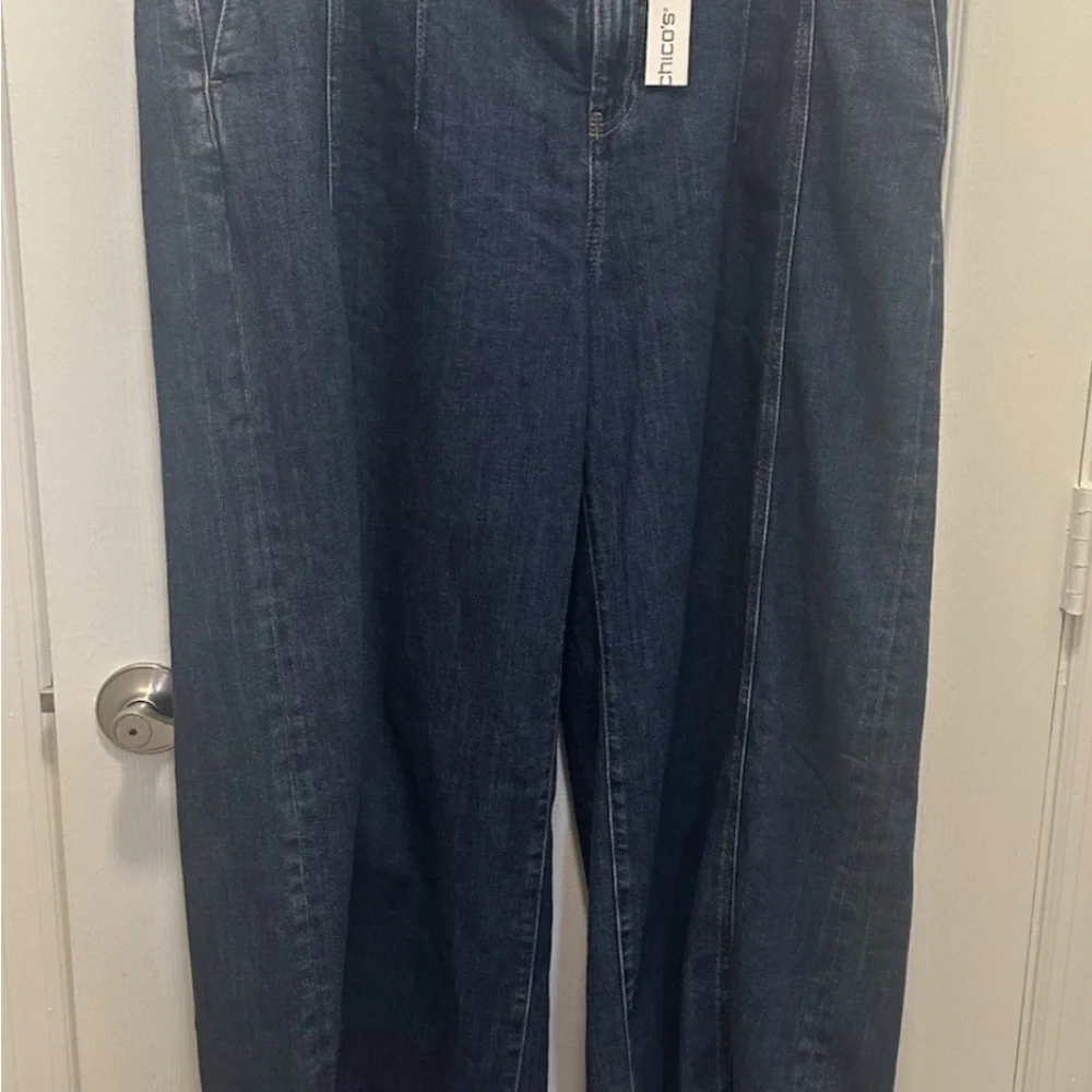 Chico's Dark Blue Flare palazzo Jeans - Picture 8 of 10